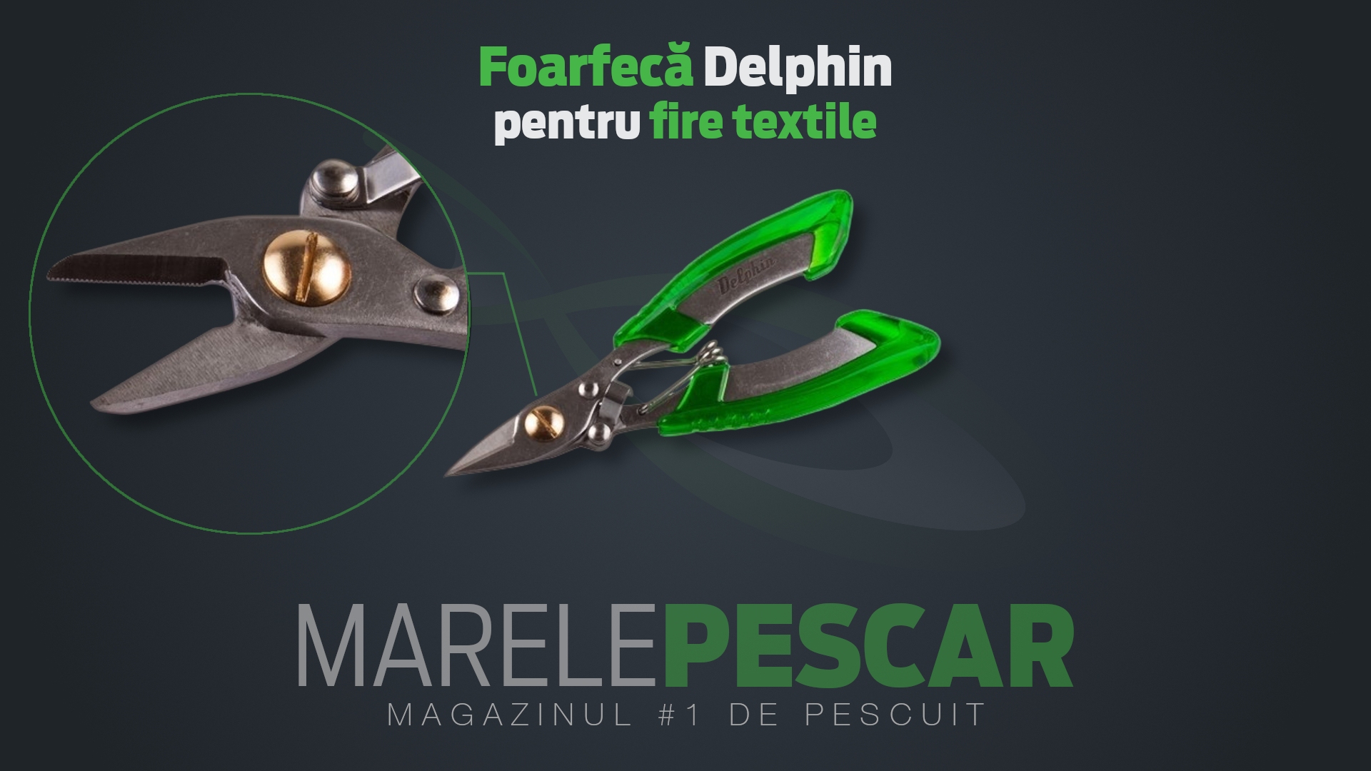 Foarfecă Delphin tip clește pentru fire textile