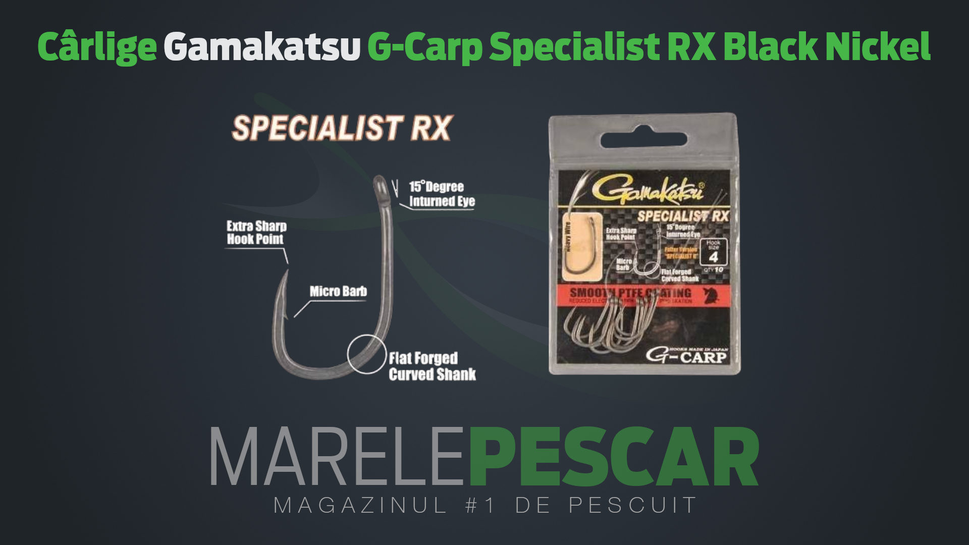 Cârlige Gamakatsu G-Carp Specialist RX Black Nickel
