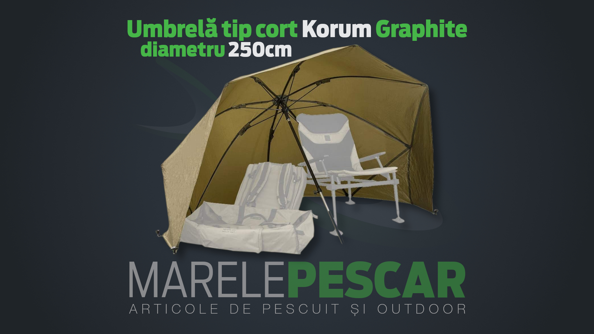 Umbrelă tip cort Korum Graphite