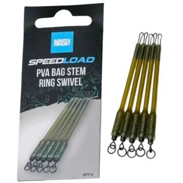 Kit Monturi Nash Speedload PVA Bag Stem Ring Swivel, 5buc/plic