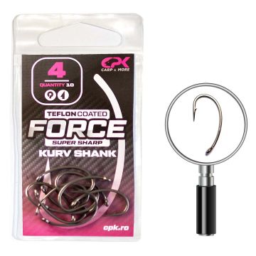 Carlige CPK Force Teflon Coated Kurv Shank, 10bucplic