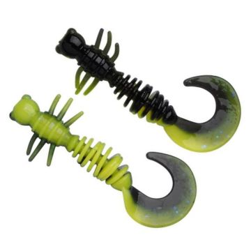 Larva Berkley Powerbait Power Curly, Black/Sunshine Yellow, 4cm, 12buc/plic