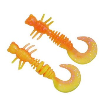 Larva Berkley Powerbait Power Curly, Fluoroscent Orange/Sunshine Yellow, 5cm, 10buc/plic