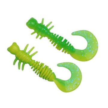 Larva Berkley Powerbait Power Curly, Sprin Green/Sunshine Yellow, 4cm, 12buc/plic