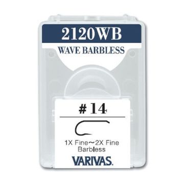 Carlige Musca Varivas Fly Wave Barbless 2120WB 1X-2X Fine, 30buc/cutie