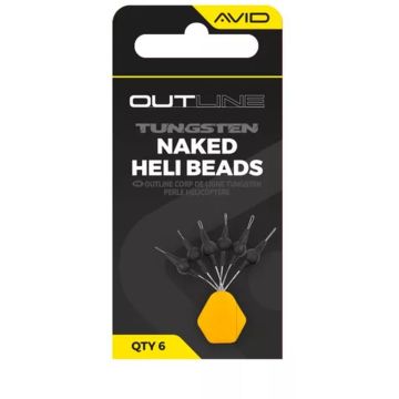 Stoper Avid Carp Outline Tungsten Naked Heli Beads, 6buc/plic