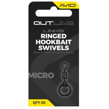 Vartej cu Anou Avid Carp Outline Mirco Ringed Hookbait Swivel, 20 buc/plic