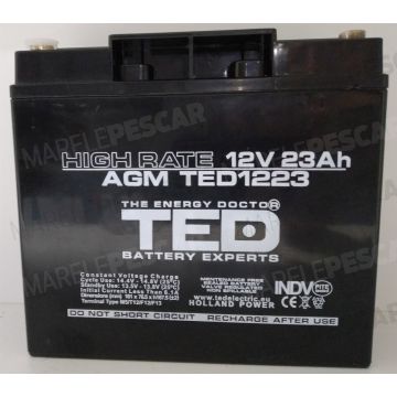 Acumulator Etans TED AGM VRLA 12V-23Ah High Rate, 18.1x7.7x16.7cm