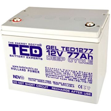 Acumulator Ted GEL Deep Cycle M6 TED Electric, 2V 77Ah