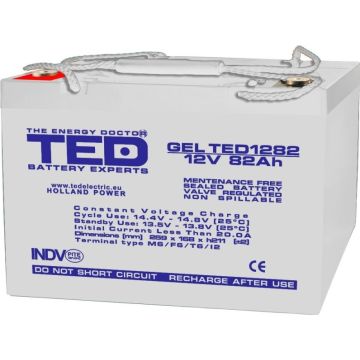 Acumulator Ted GEL VRLA M6 Electric, 12V 82Ah