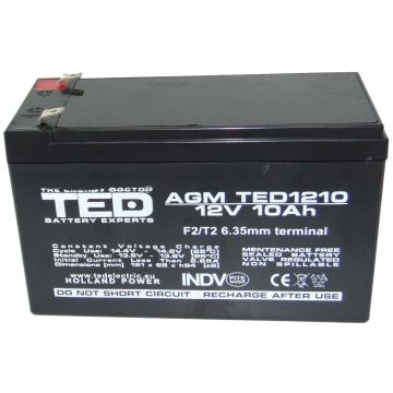 Acumulator Ted AGM VRLA pentru Navomodele, 12V - 10Ah