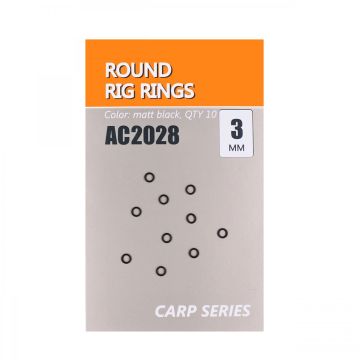 Anouri Rotunde Orange Fishing Rig Rings 3mm, 10buc/plic