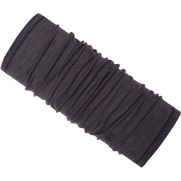 Bandana Buff Lightweight Merino Wool, Charcoal Grey Stripes