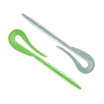 Grub Libra Lures Bass Crazy Tail Worm, Culoare Glow UV, 14cm, 8buc/plic