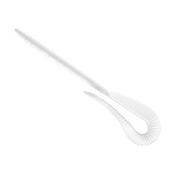 Grub Libra Lures Bass Crazy Tail Worm, Culoare White, 14cm, 8buc/plic