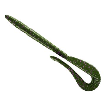 Grub Libra Lures Bass Crazy Tail Worm, Culoare Dark Green, 14cm, 8buc/plic