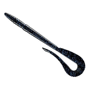 Grub Libra Lures Bass Crazy Tail Worm, Culoare Black/Blue, 14cm, 8buc/plic