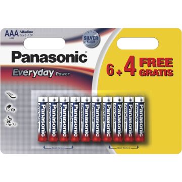 Baterie Alcalina Panasonic Everyday Power AAA (LR03) 1.5V, 10buc/blister
