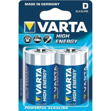 Baterie Alcalina Varta High Energy D Mono LR20, 2buc/blister