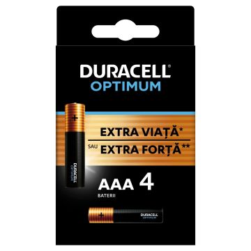Baterie Duracell Optimum LR3 (AAA) 1.5V, 4bucblister