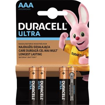 Baterie Duracell Ultra LR3 (AAA) 1.5V, 4buc/blister