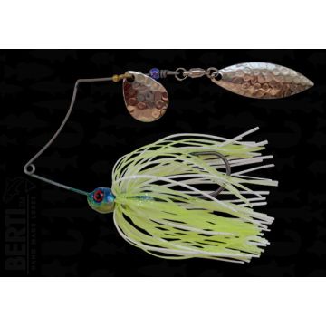 Bertilure Spinnerbait Shallow Killer Colorado-Salcie 7g Skirt Siliconic White - Chartreuse
