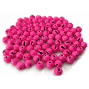 Bile din Tungsten Slotted Beads Fluo Pink, 10buc/plic