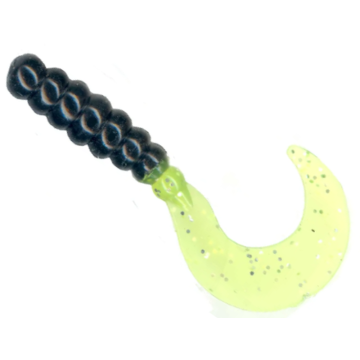 Grub Slider Crazy Tail 3", Black/Chartreuse, 7.5cm, 15buc/plic