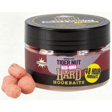 Boilies de Carlig Dynamite Baits Tiger Nut Red-Amo Hard Hookbaits, 14mm Boilies/15mm Dumbells