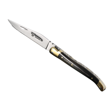 Briceag Laguiole en Aubrac Classic Multipurpose Knife, Buffalo Horn, 10cm, Black