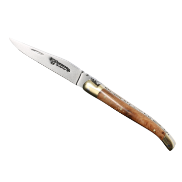 Briceag Laguiole en Aubrac Classic Multipurpose Knife, Juniper Wood, 10cm, Light Brown