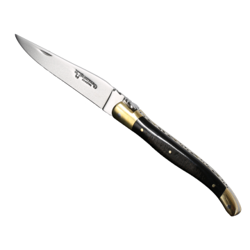 Briceag Laguiole en Aubrac Classic Pocket Knife, Buffalo Horn, 12cm, Black