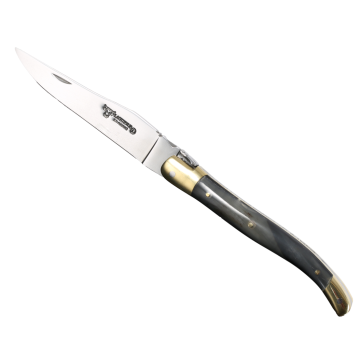 Briceag Laguiole en Aubrac Classic Pocket Knife, Bull Horn, 12cm, Black