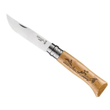 Briceag Opinel Nr.08 Animalia Hare Pocket Knife, Beech Wood, Brown