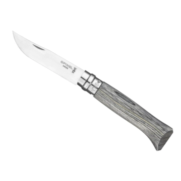 Briceag Opinel Nr.08 Laminated Birch Pocket Knife, Birch Wood, Grey