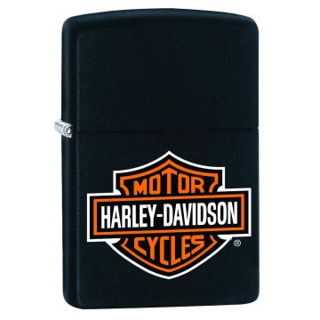 Bricheta Zippo Harley-Davidson® Logo, Black Matte