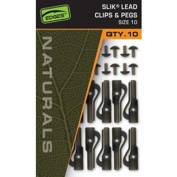 Clips Fox Edges pentru Plumb Pierdut Naturals Silk Lead Clips and Pegs, Nr.10, 10buc/plic
