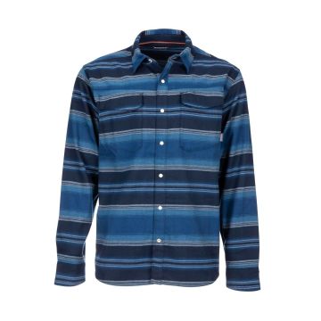 Camasa Simms Gallatin Flannel Shirt Rich Blue Stripe