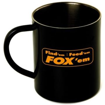 Cana Fox Stainless Black Mug XL, 400ml