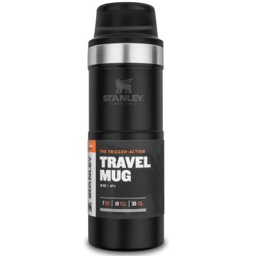 Cana Termoizolanta Stanley Trigger-Action Travel Mug Matte Black, 0.47 Litri
