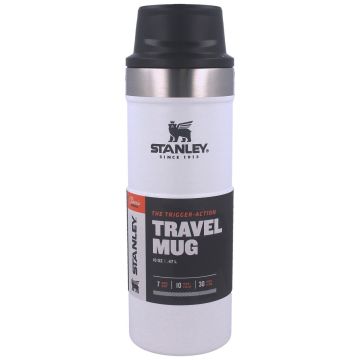 Cana Termoizolanta Stanley Trigger-Action Travel Mug Polar White, 0.47 Litri