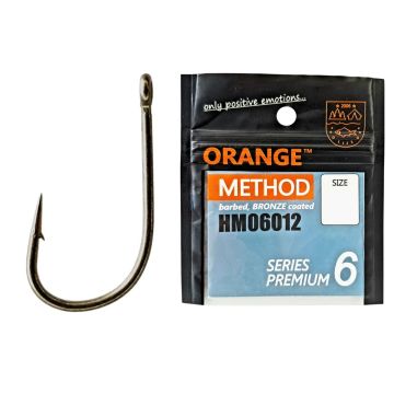 Carlige Orange Fishing Method Bronze Coated Premium Series 6, 8buc/plic