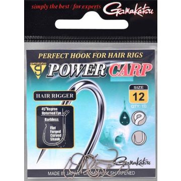 Carlig Gamakatsu Power Carp Hair Rigger, Barbless, 10buc/plic