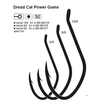 Carlig Konger Dread Cat Power Game Black Nickel, 3buc/plic