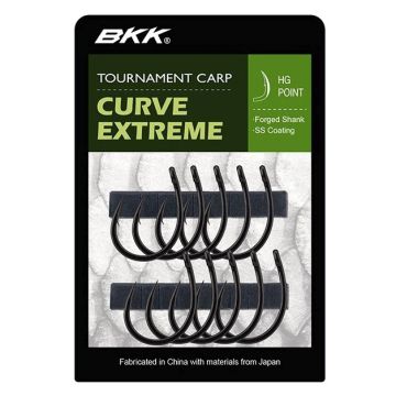 Carlige BKK Curve Extreme Tournament Carp, 10buc/plic