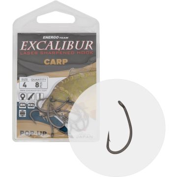 Carlige EnergoTeam Excalibur Carp Pop-Up, 8buc/plic