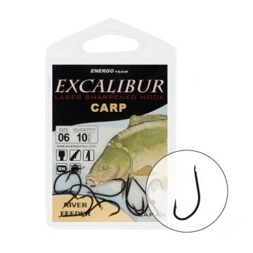 Carlige Excalibur River Feeder Black 10buc/plic