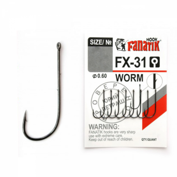 Carlige Fanatik FX-31 Worm, Black Chrome
