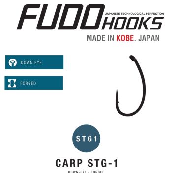 Carlige Fudo Carp STG1, Black Nickel