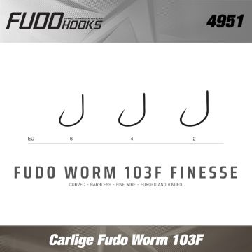 Carlige Fudo Worm 103F Finesse, Black Nickel